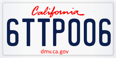 CA license plate 6TTP006