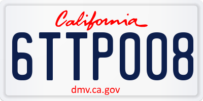 CA license plate 6TTP008
