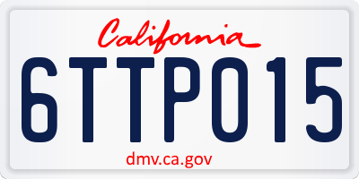 CA license plate 6TTP015