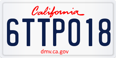 CA license plate 6TTP018