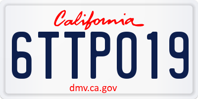 CA license plate 6TTP019