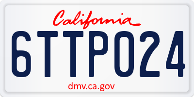 CA license plate 6TTP024