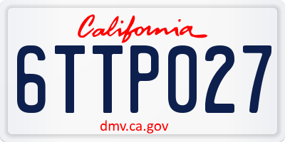 CA license plate 6TTP027