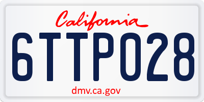 CA license plate 6TTP028