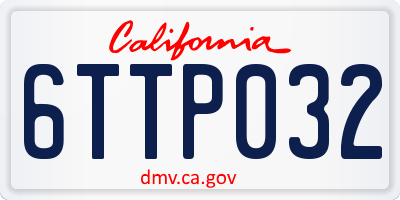 CA license plate 6TTP032