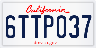 CA license plate 6TTP037
