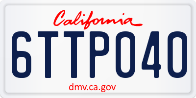 CA license plate 6TTP040