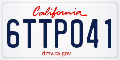 CA license plate 6TTP041