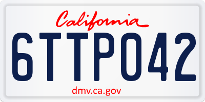 CA license plate 6TTP042