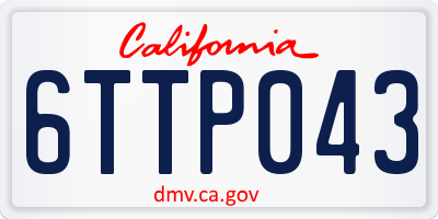 CA license plate 6TTP043