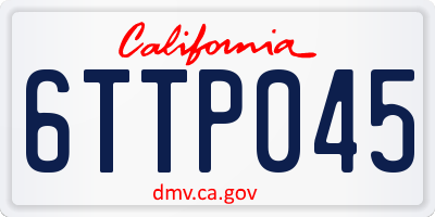 CA license plate 6TTP045