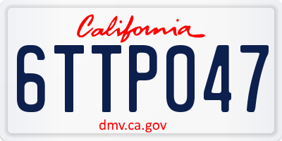 CA license plate 6TTP047