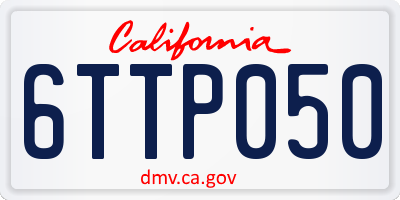 CA license plate 6TTP050