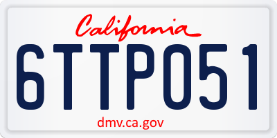 CA license plate 6TTP051