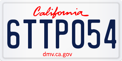 CA license plate 6TTP054