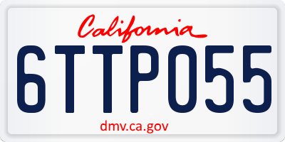 CA license plate 6TTP055