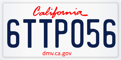 CA license plate 6TTP056