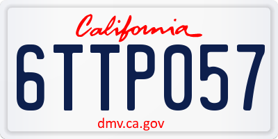 CA license plate 6TTP057