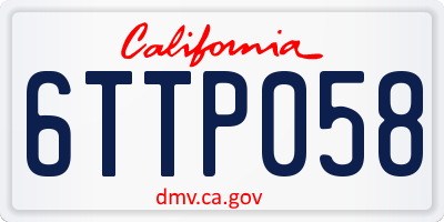 CA license plate 6TTP058