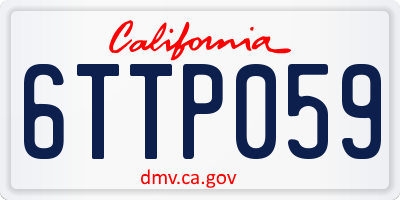 CA license plate 6TTP059