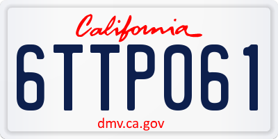 CA license plate 6TTP061
