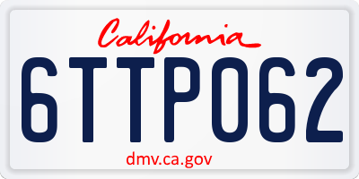 CA license plate 6TTP062