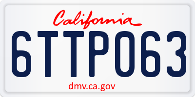 CA license plate 6TTP063