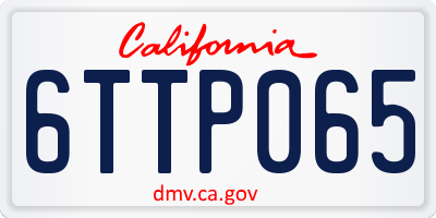 CA license plate 6TTP065
