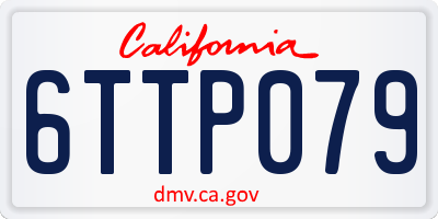 CA license plate 6TTP079