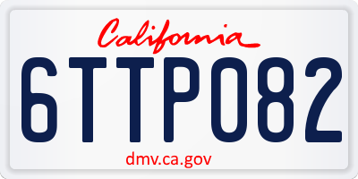 CA license plate 6TTP082