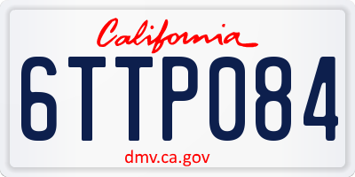 CA license plate 6TTP084