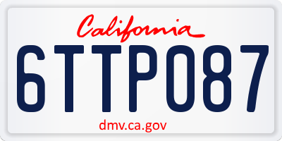 CA license plate 6TTP087