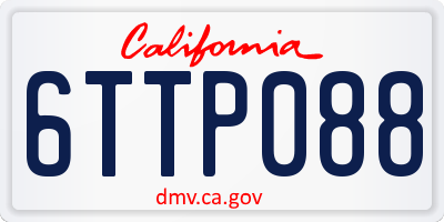 CA license plate 6TTP088