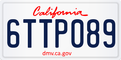 CA license plate 6TTP089
