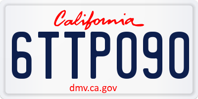 CA license plate 6TTP090