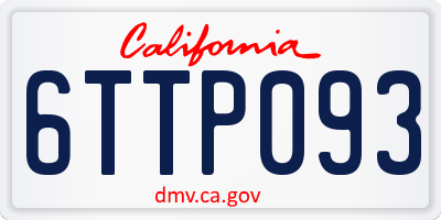 CA license plate 6TTP093