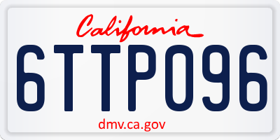 CA license plate 6TTP096