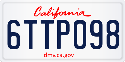CA license plate 6TTP098