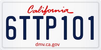 CA license plate 6TTP101