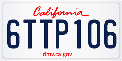 CA license plate 6TTP106