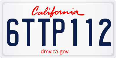 CA license plate 6TTP112