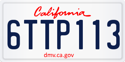CA license plate 6TTP113