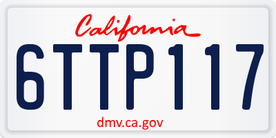 CA license plate 6TTP117