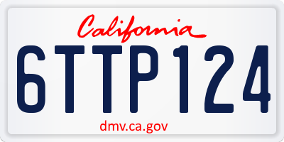 CA license plate 6TTP124