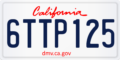 CA license plate 6TTP125