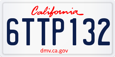 CA license plate 6TTP132