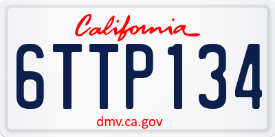 CA license plate 6TTP134