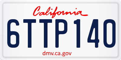 CA license plate 6TTP140