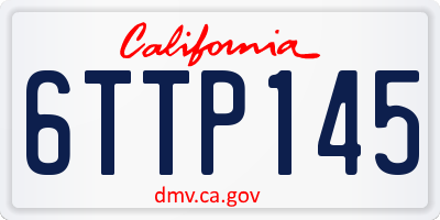 CA license plate 6TTP145