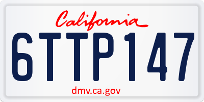 CA license plate 6TTP147